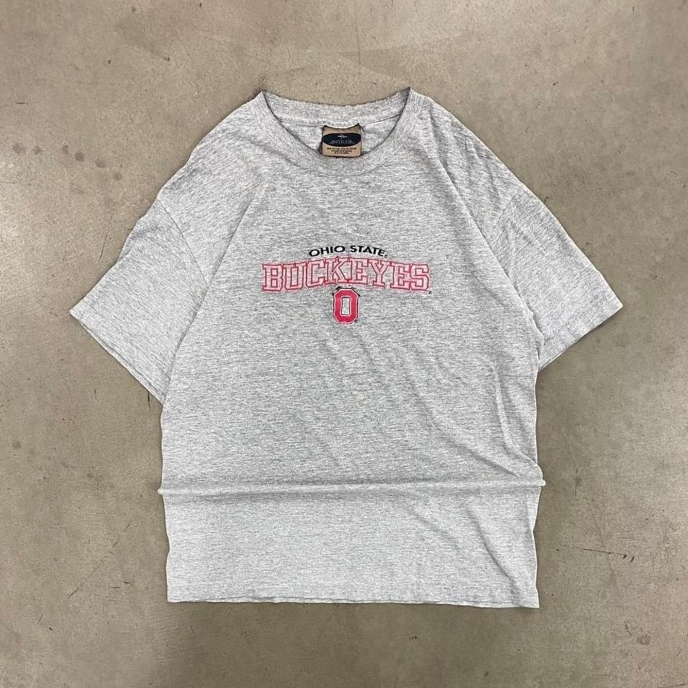 Vintage 90s Ohio State University Buckeyes Antigua Grey Embroidery T-Shirt L